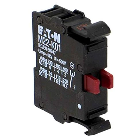 Contact à ouverture (NC) Eaton Moeller M22-K01 – pour boutons STOP, 6 A, 230 V CA