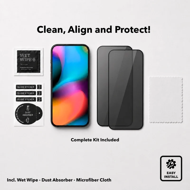 Verre de protection Privacy pour iPhone 18 Pro (lot de 2)