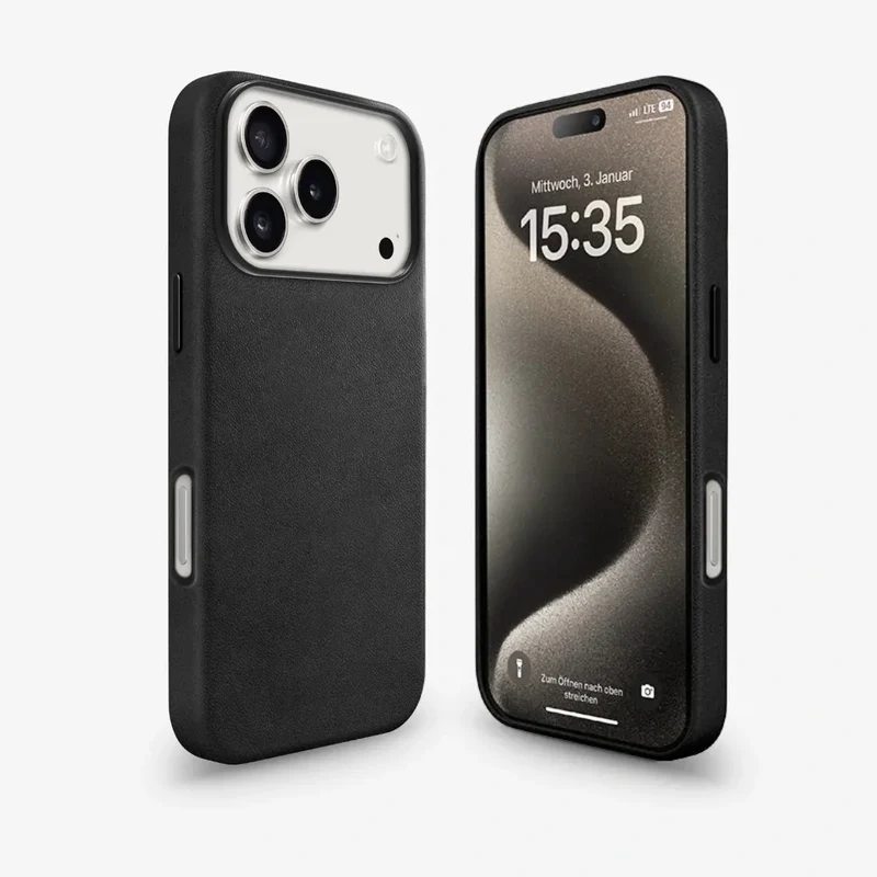 Étui en cuir vegan pour iPhone 18 Pro Max