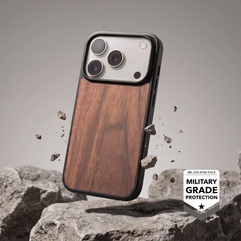 Coque iPhone 18 Pro en noyer avec MagSafe
