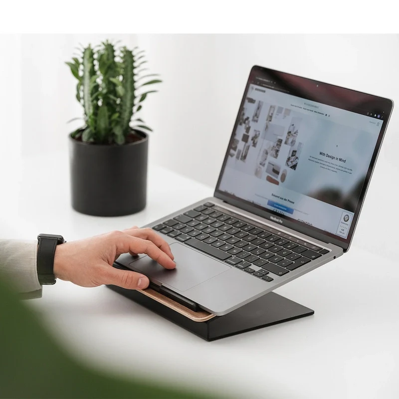 Rehausse pour ordinateur portable en bois véritable