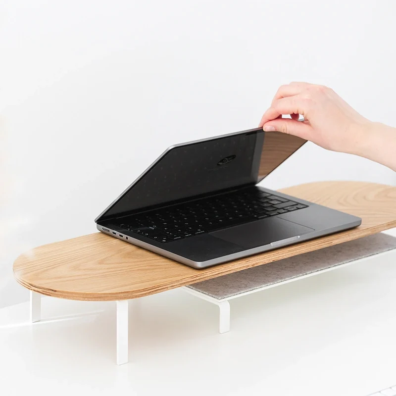 Élévation de moniteur avec tablette Chêne