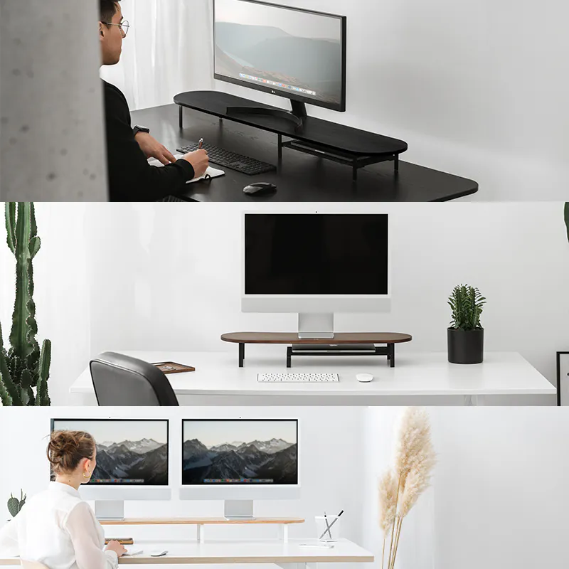 Rehausseur de moniteur avec support Noyer