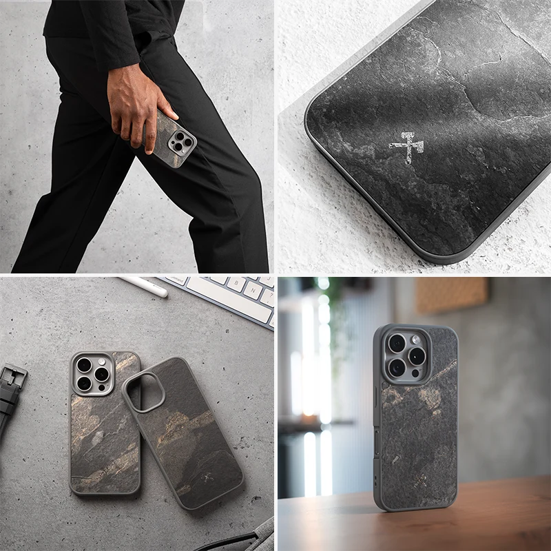 Étui iPhone 17 en pierre avec MagSafe