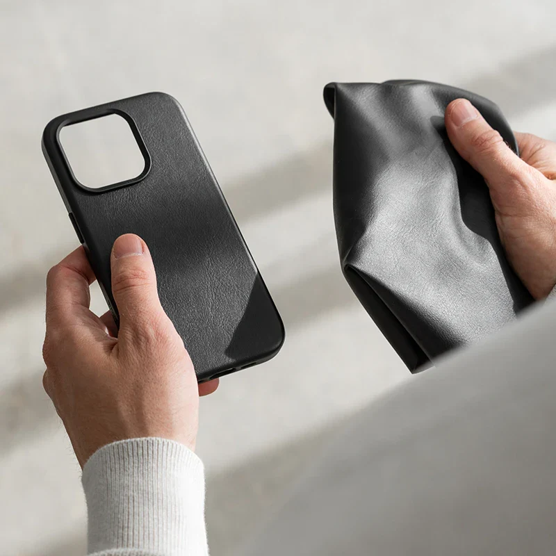 iPhone 15 Pro étui en cuir Vegan