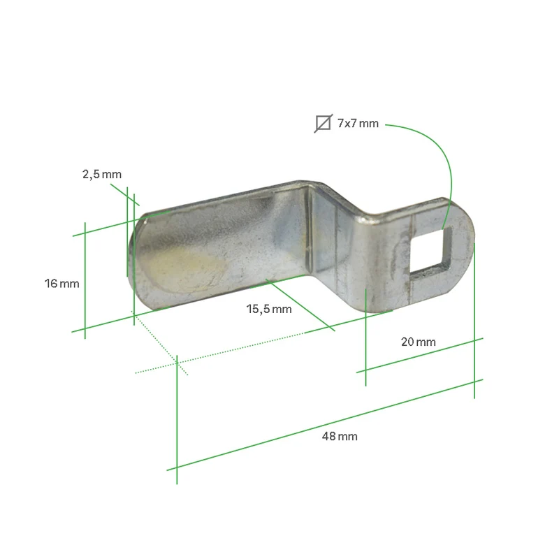 Levier pour serrure PF - 15.5 mm