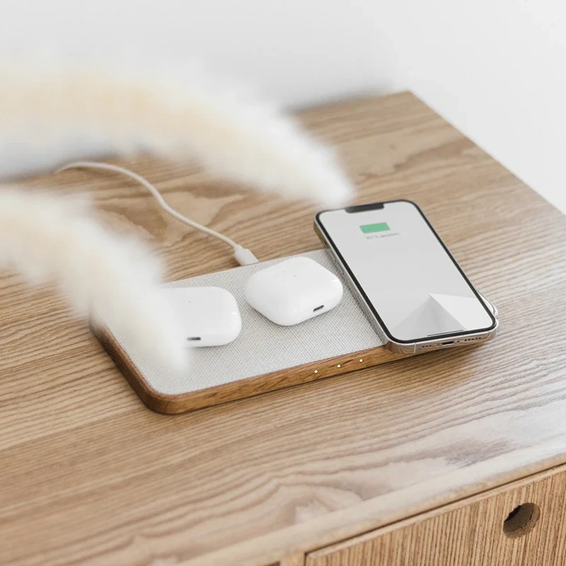 Laptop Stand + Dual Monitor Stand + Multipad + Desk Mat chêne