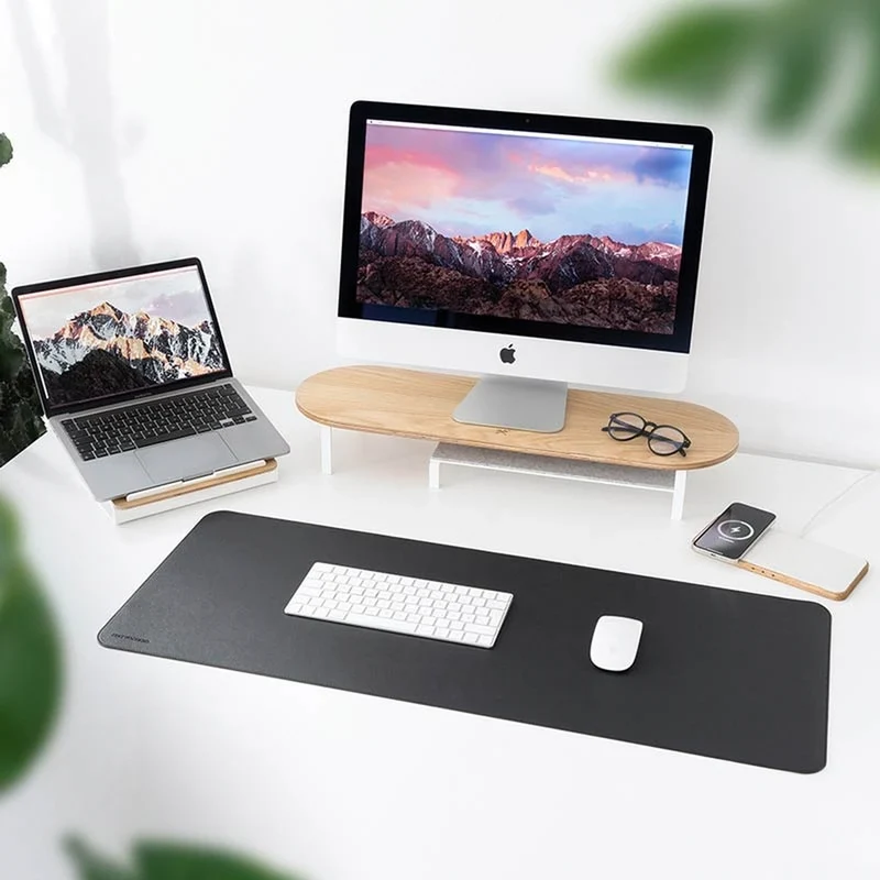 Laptop Stand + Single Monitor Stand + Multipad + Desk Mat chêne
