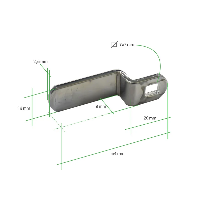 Levier pour serrure PF - 9 mm