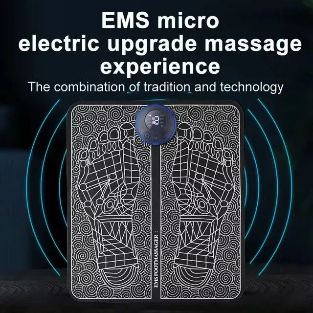 Tapis de massage pour les pieds avec stimulateur de points d'acupuncture EMS