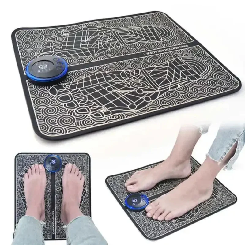 Tapis de massage pour les pieds avec stimulateur de points d'acupuncture EMS