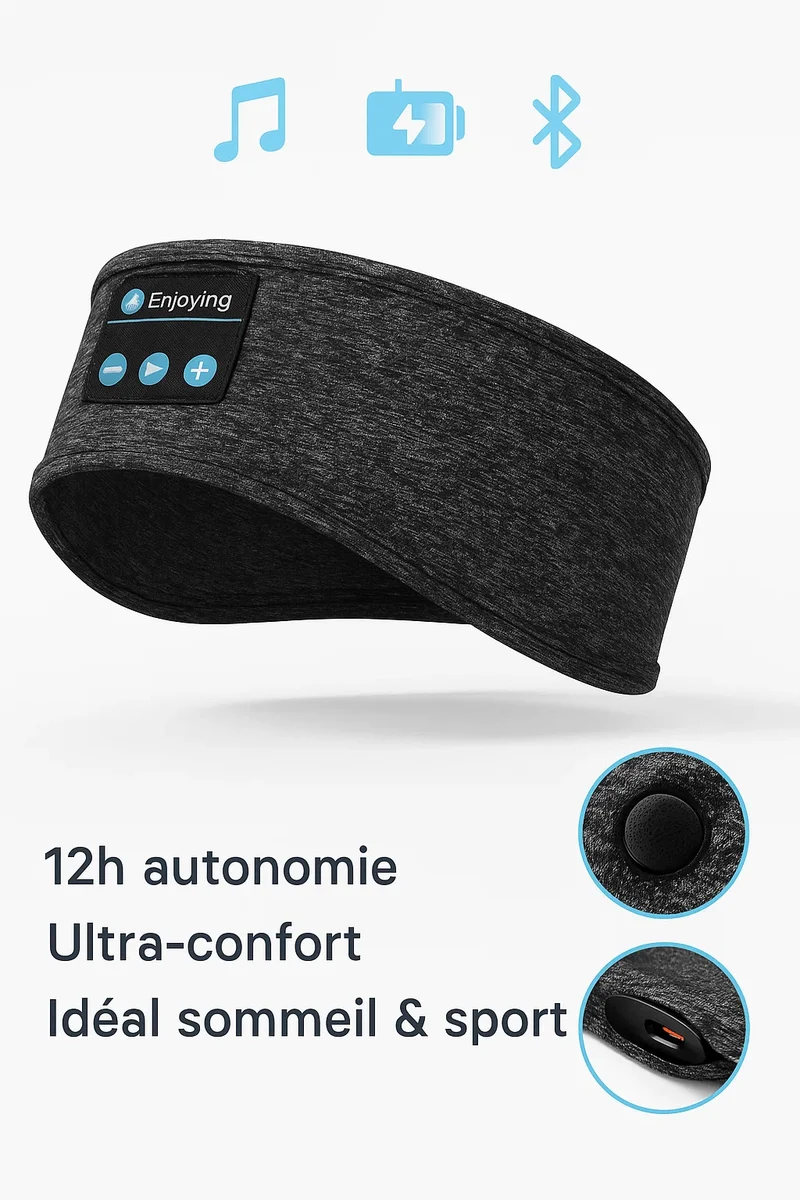 bandeau Bluetooth avec écouteurs intégrés