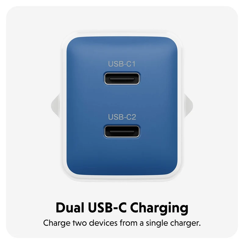 Chargeur mural HyperJuice Flex 45 W GaN - Bleu (UE)