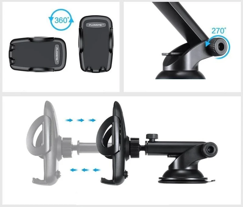 Support Téléphone Voiture Ventouse Flexible FloveMe