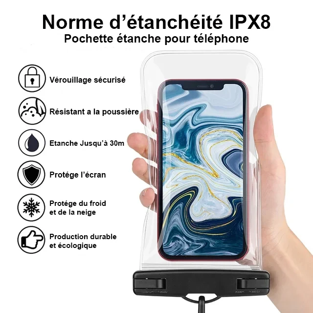 Pochette Aquatique Etanche Transparente Pour Smartphones