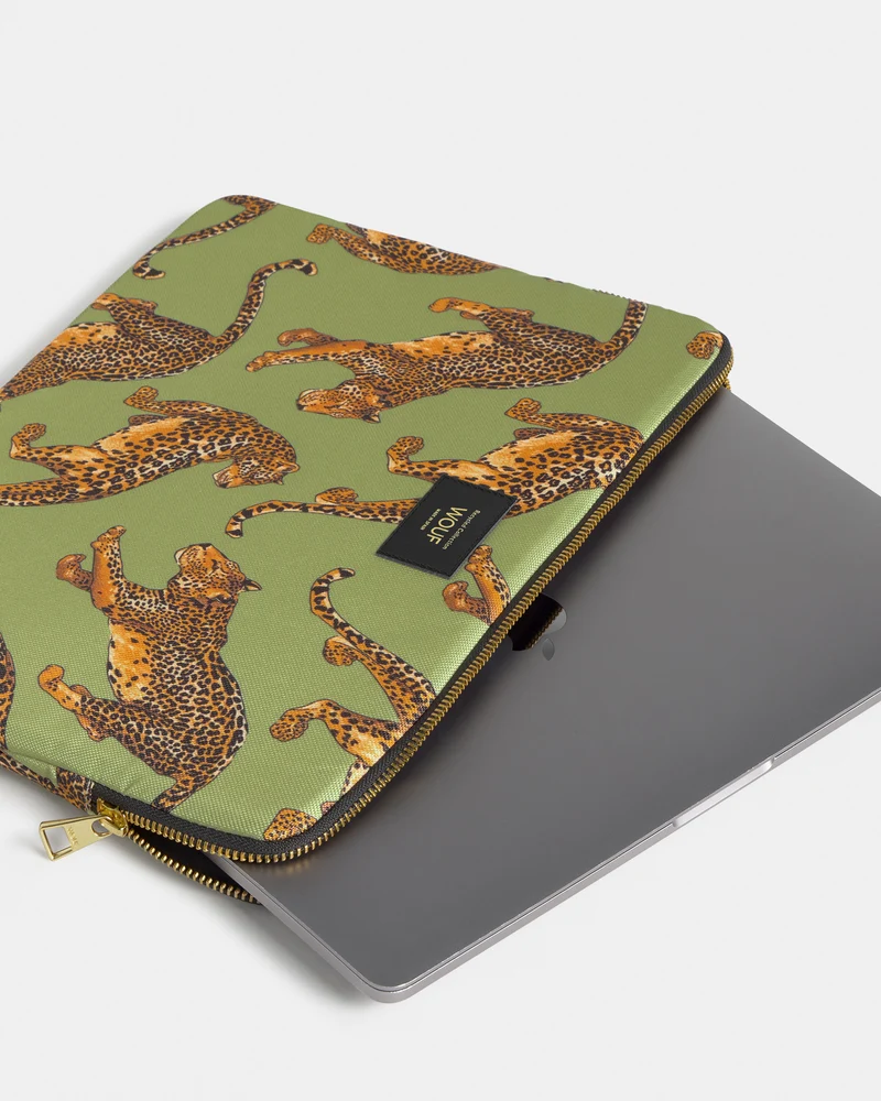 Olive Leopard Laptop Sleeve 13&14