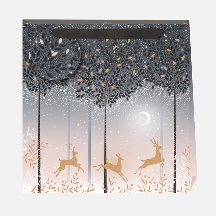 Moonlit Deer Blush & Grey Ombre Large Bag