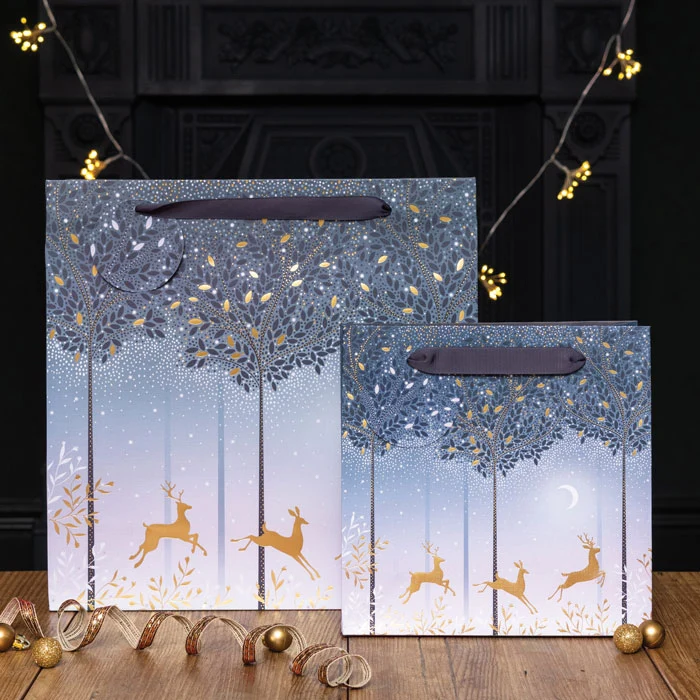 Moonlit Deer Blush & Grey Ombre Large Bag