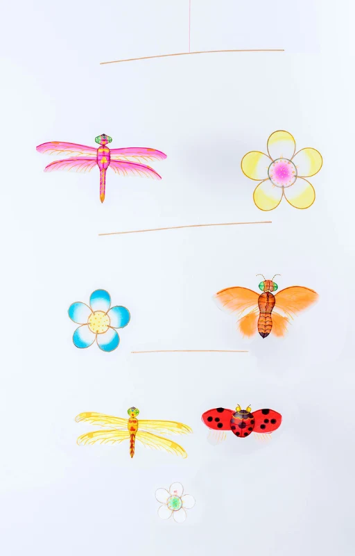 Mobile Bambou Insectes et Fleurs
