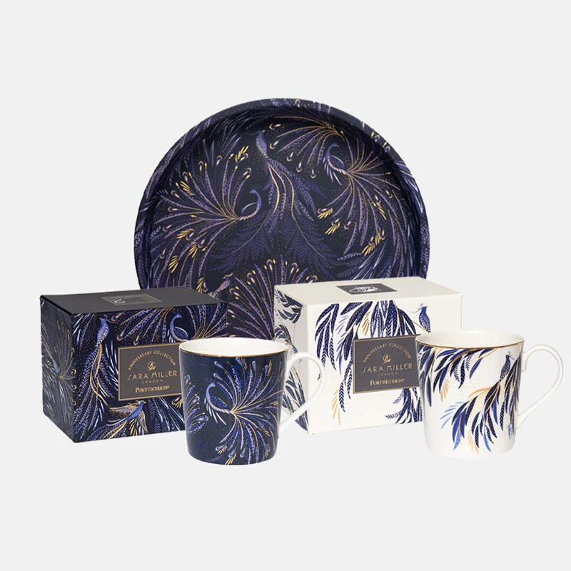 Peacock Parade & Tail Feathers Mug & Tray Bundle (worth £52)