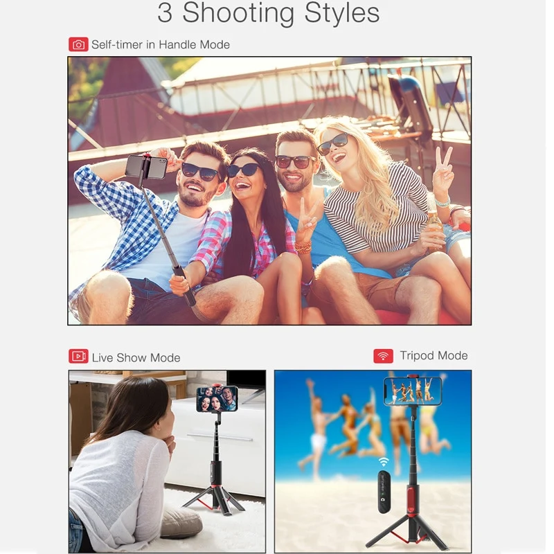 All In One Tripod Selfie Stick Phone Holder