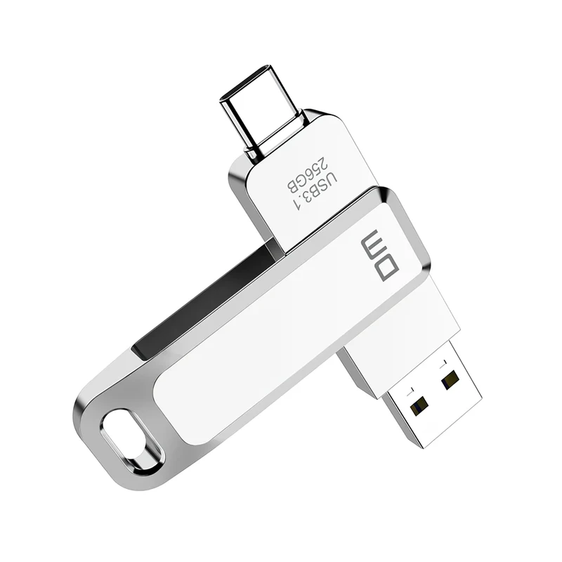 DM 2 in 1 Type-C & USB3.1 Flash Drive Dual Interface OTG Memory Flash Disk 32G 64G 128G 256G 360° Rotation Thumb Drive PD168 - 512GB