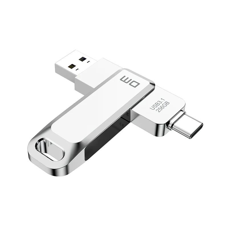 DM 2 in 1 Type-C & USB3.1 Flash Drive Dual Interface OTG Memory Flash Disk 32G 64G 128G 256G 360° Rotation Thumb Drive PD168 - 512GB