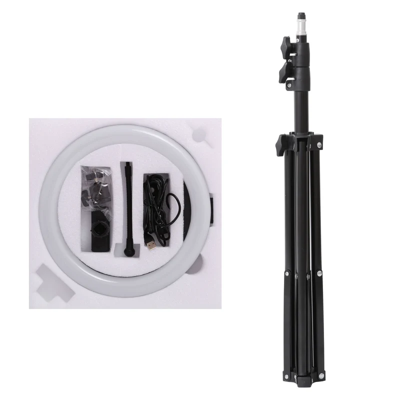 10Inch RGB Selfie Ring Fill Light with 160cm Tripod