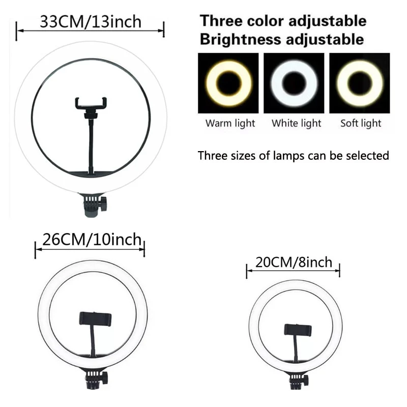 Dimmable Light Selfie LED Ring Light USB Ring Lamp