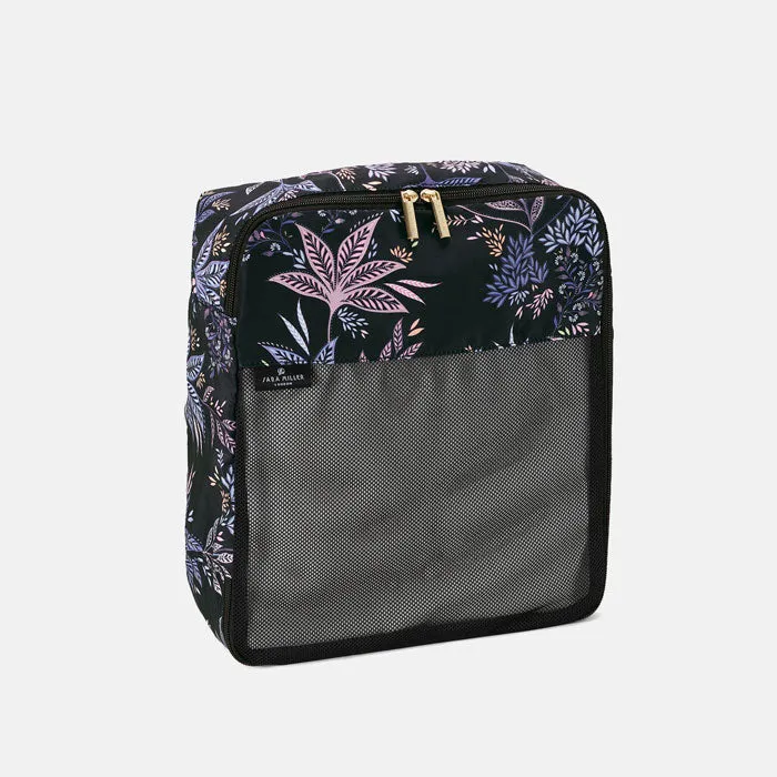 Black Botanic Set of Packing Cubes