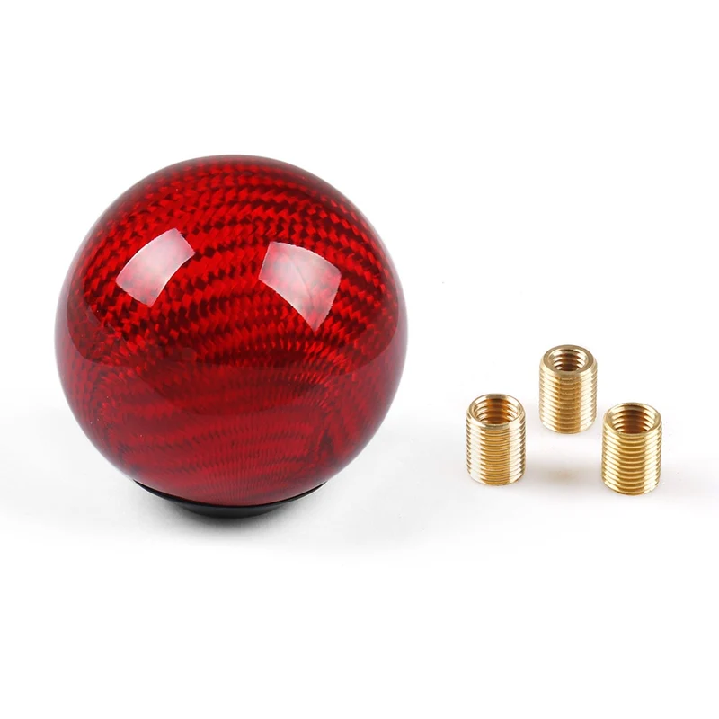 Car Gear Round Ball Shape Real Carbon Fiber