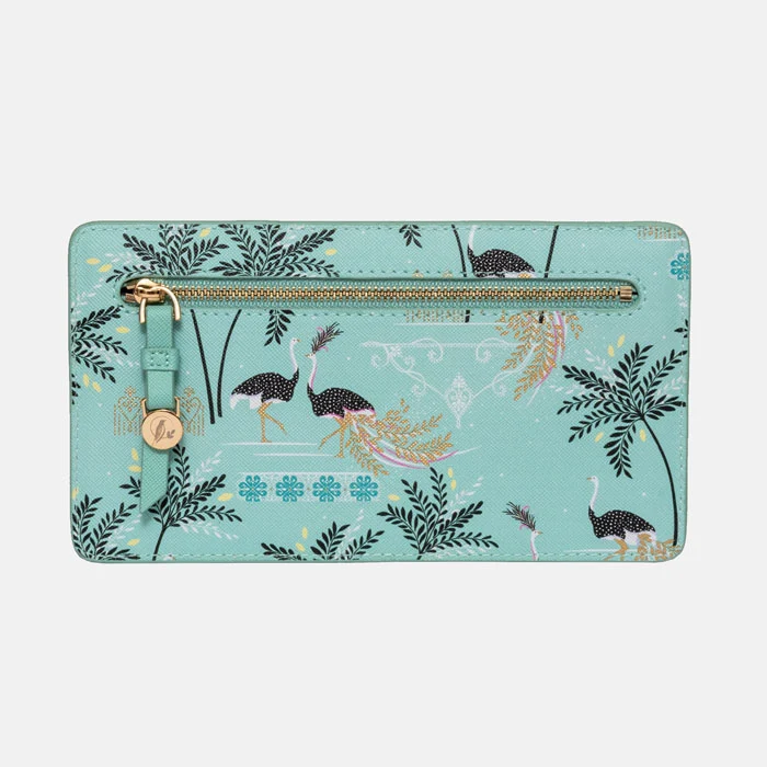 Mint Ostrich & Palms Travel Organiser and Keyring Gift Set