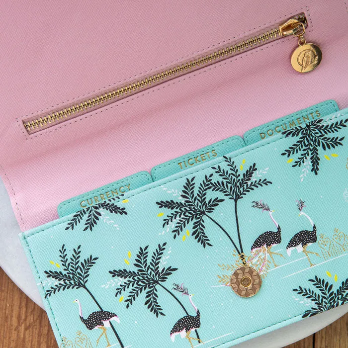 Ostrich & Palms Travel Wallet