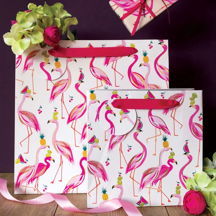 Fabulous Flamingos Extra Wide Gift Bag