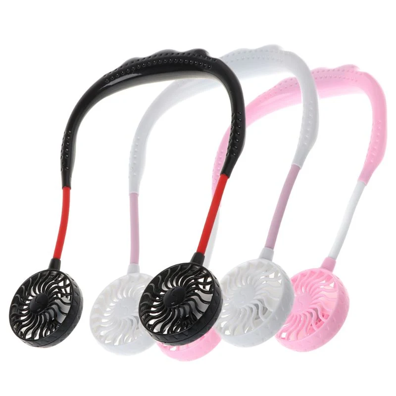 2019 Summer Hands free Lazy Neck Band Hanging USB Rechargeable Sports Dual Fan Mini Air Cooler Portable 3 Speeds Large battery