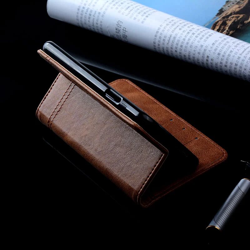 for ZTE blade v7 case Luxury Leather Flip cover with Stand Card Slot Vintage phone Cases for zte blade v7 funda Without magnets
