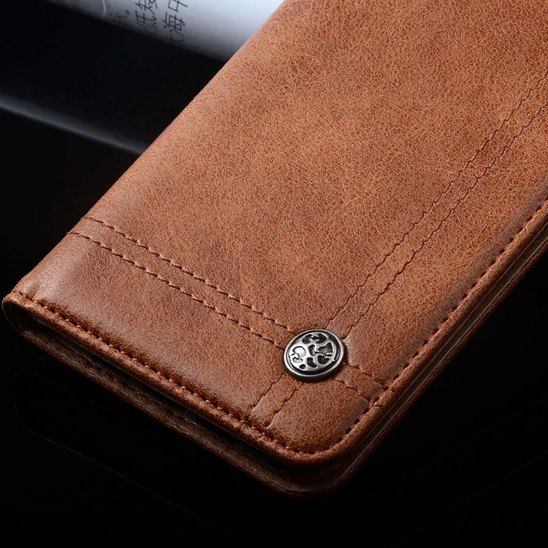 for ZTE blade v7 case Luxury Leather Flip cover with Stand Card Slot Vintage phone Cases for zte blade v7 funda Without magnets