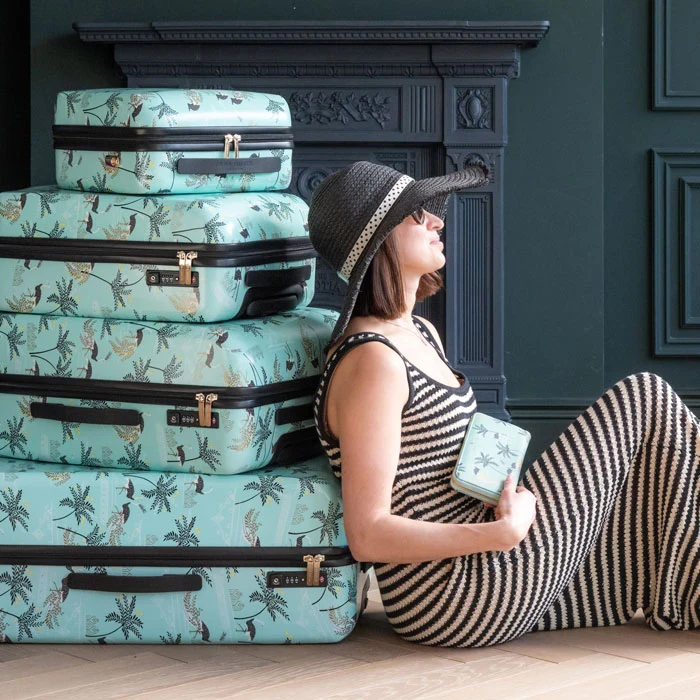 Mint Ostrich & Palms Cabin, Medium & Large Bundle