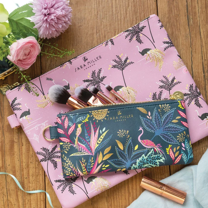 Ostrich & Palms Large Pouch