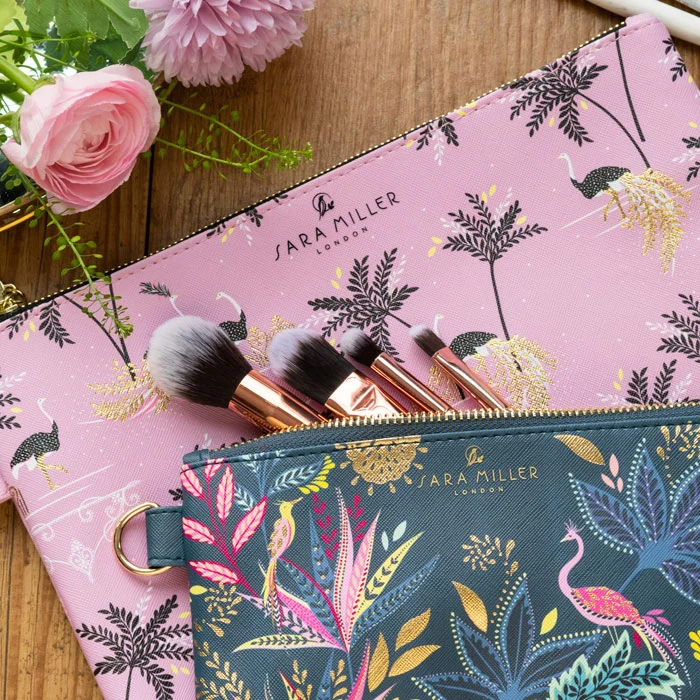 Ostrich & Palms Large Pouch