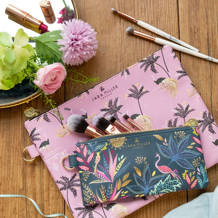 Ostrich & Palms Large Pouch
