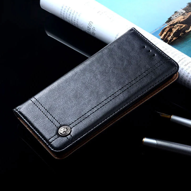 for ZTE blade v7 case Luxury Leather Flip cover with Stand Card Slot Vintage phone Cases for zte blade v7 funda Without magnets