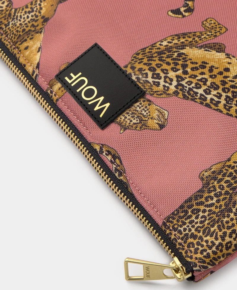 Blush Leopard XL Pouch Bag