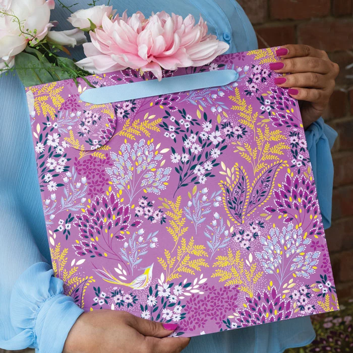 Mauve Songbird Large Gift Bag