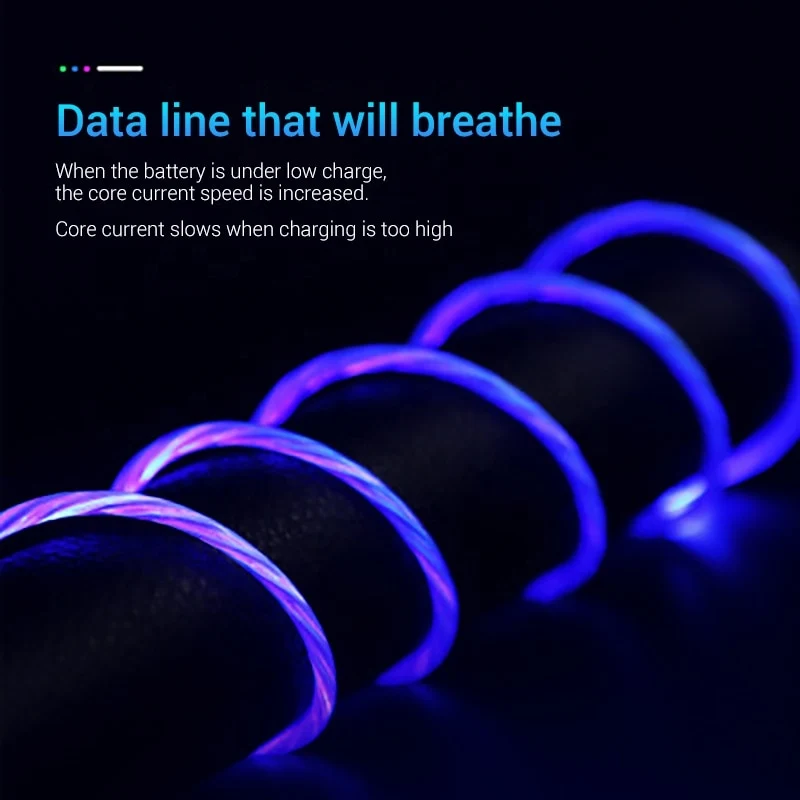 Flowing Light Magnetic Charging Cable