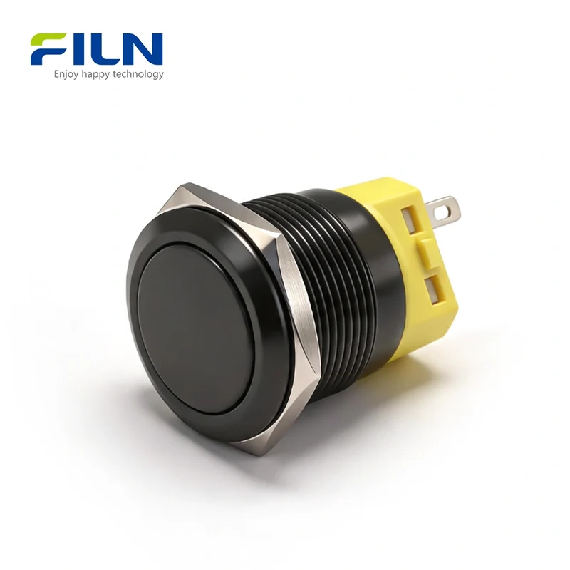 22mm Latching Push Button Switch Momentary/Latching Stainless Steel 3-Pin Terminal | FILN