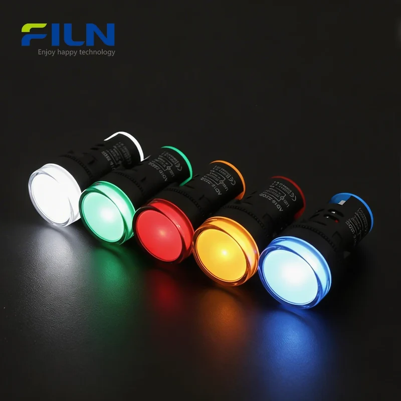Plastic LED Indicator Panel 22mm 110V 220V Screw Terminal Mount for Control Cabinet FILN