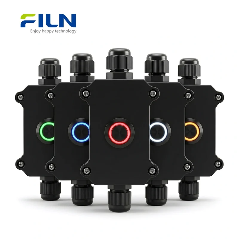 Junction Boxes Electrical with 20A Metal Push Button Switch Waterproof IP65 FILN Factory Custom