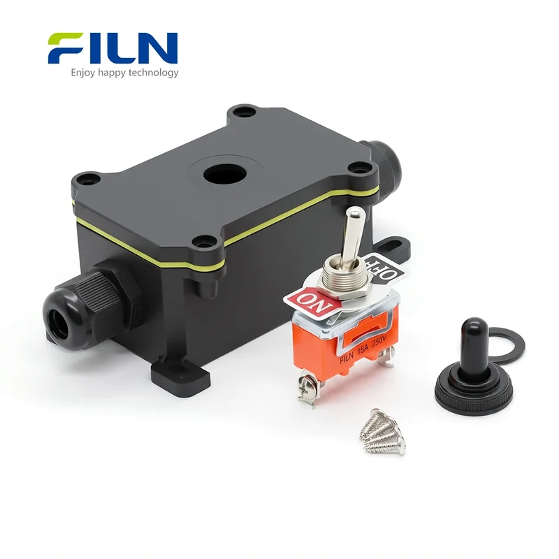 Waterproof Junction Boxes Electrical with Toggle Switch 12mm SPST SPDT ON-OFF/ON-OFF-ON FILN