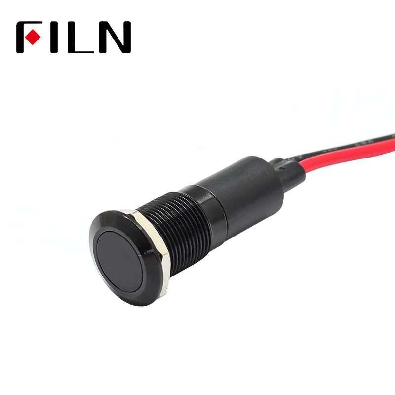 FILN 14MM Metal Symbol Indicator Light 12V R/G/Y/B/W LED light